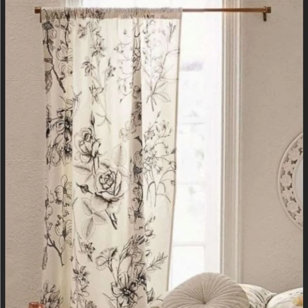 urban outfitters Makenna Etched Floral Blackout Window Curtain